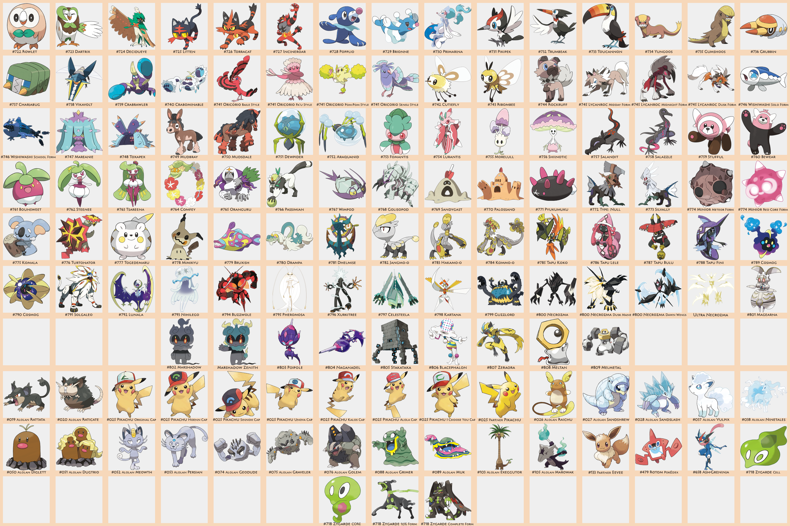 generation 7 pokedex