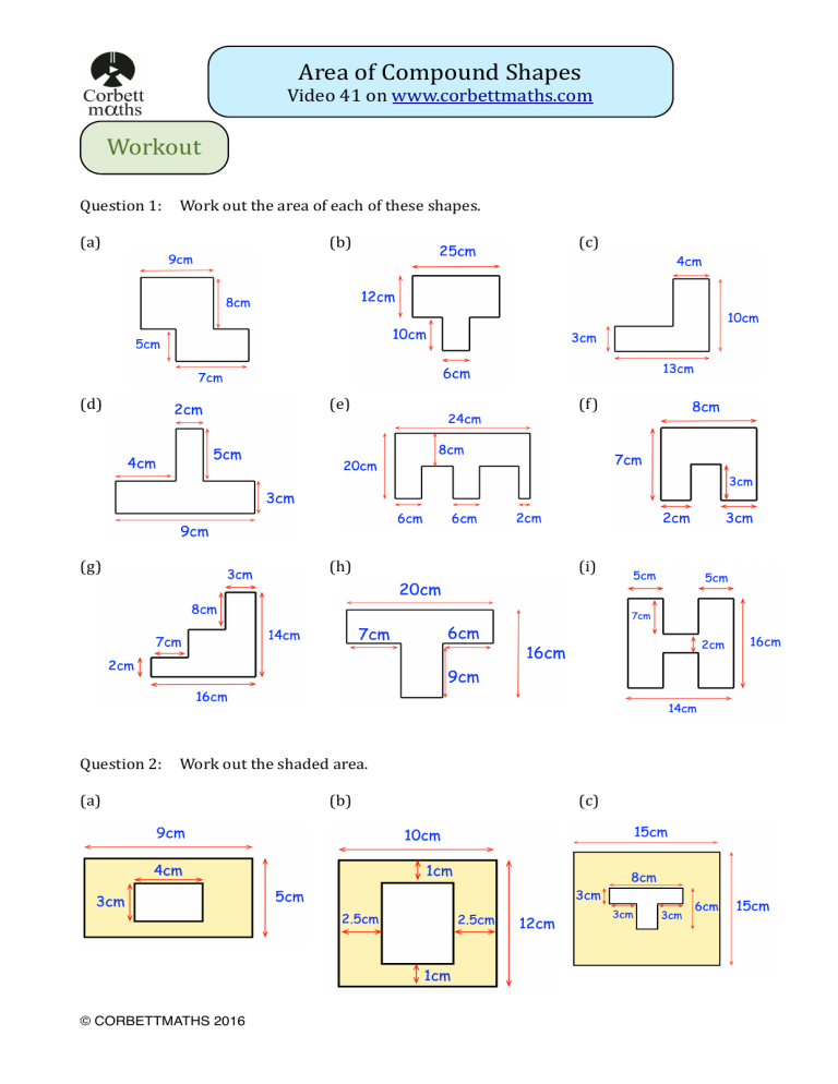 corbettmaths area of compound shapes