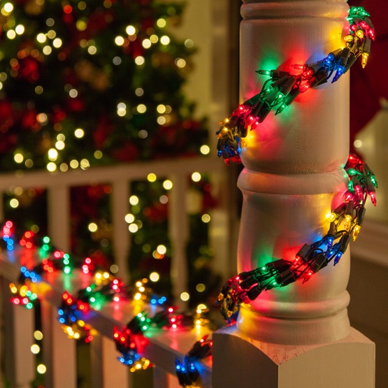 garland christmas lights outdoor