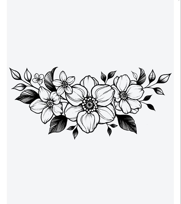 black white flower tattoo designs