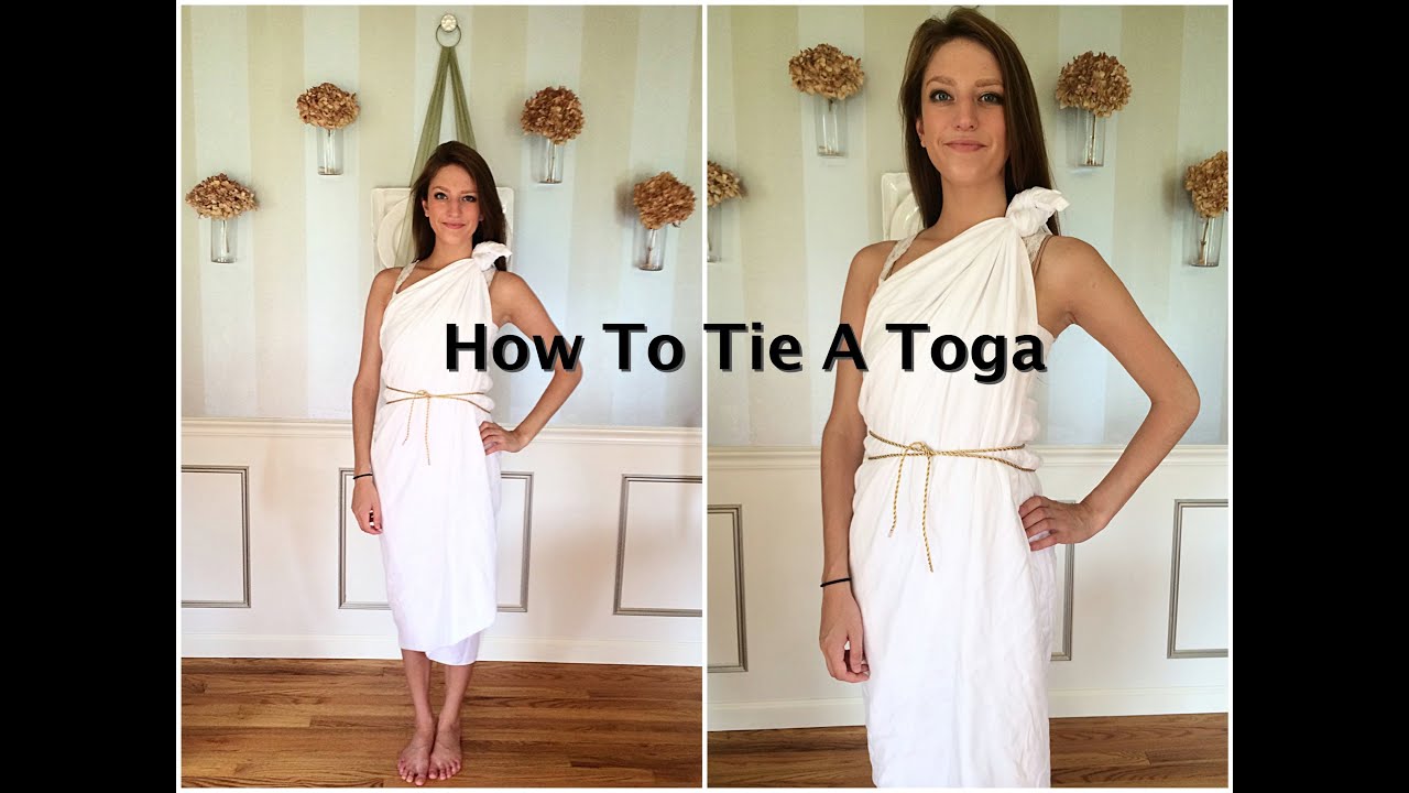 how to tie a sheet into a toga