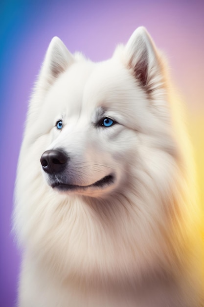 white husky with blue eyes