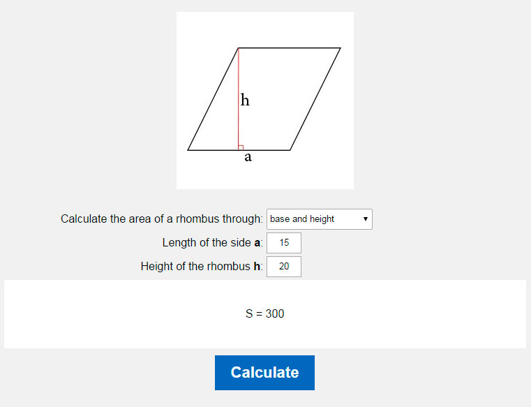 rhombus calculator