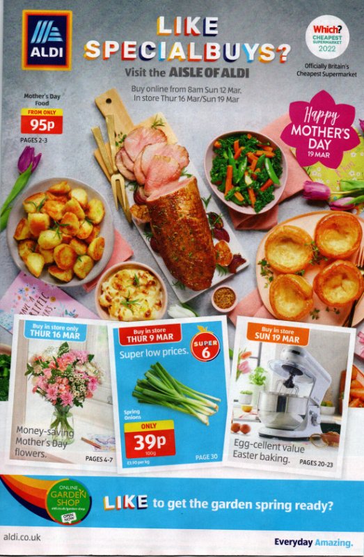 aldi mothers day catalogue