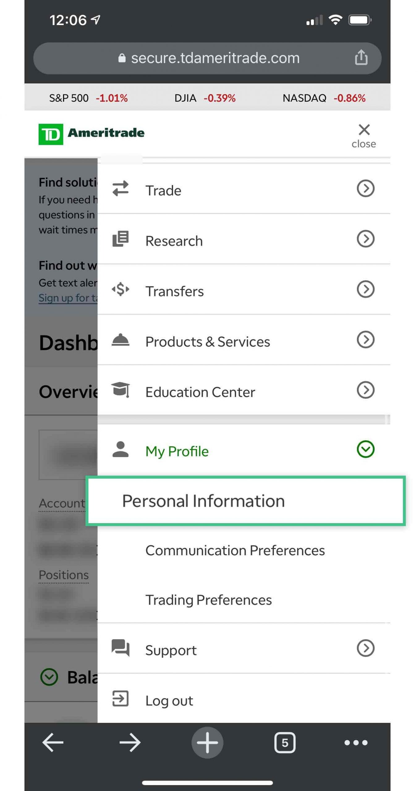 how to find account number td