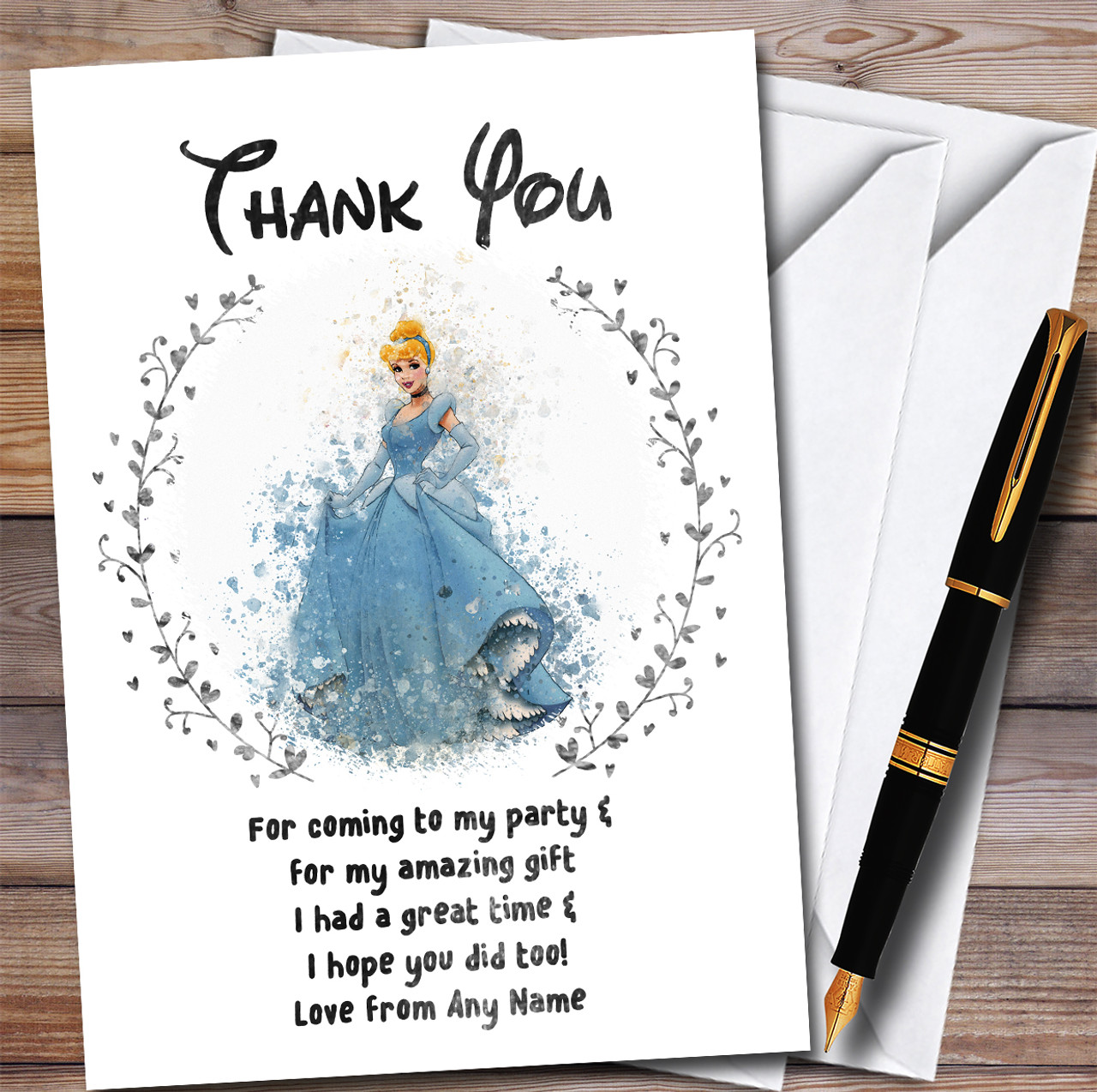 cinderella thank you cards