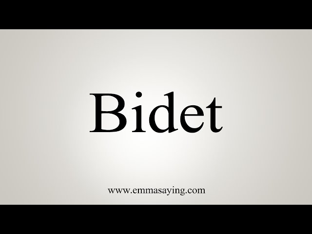 bidet pronunciation