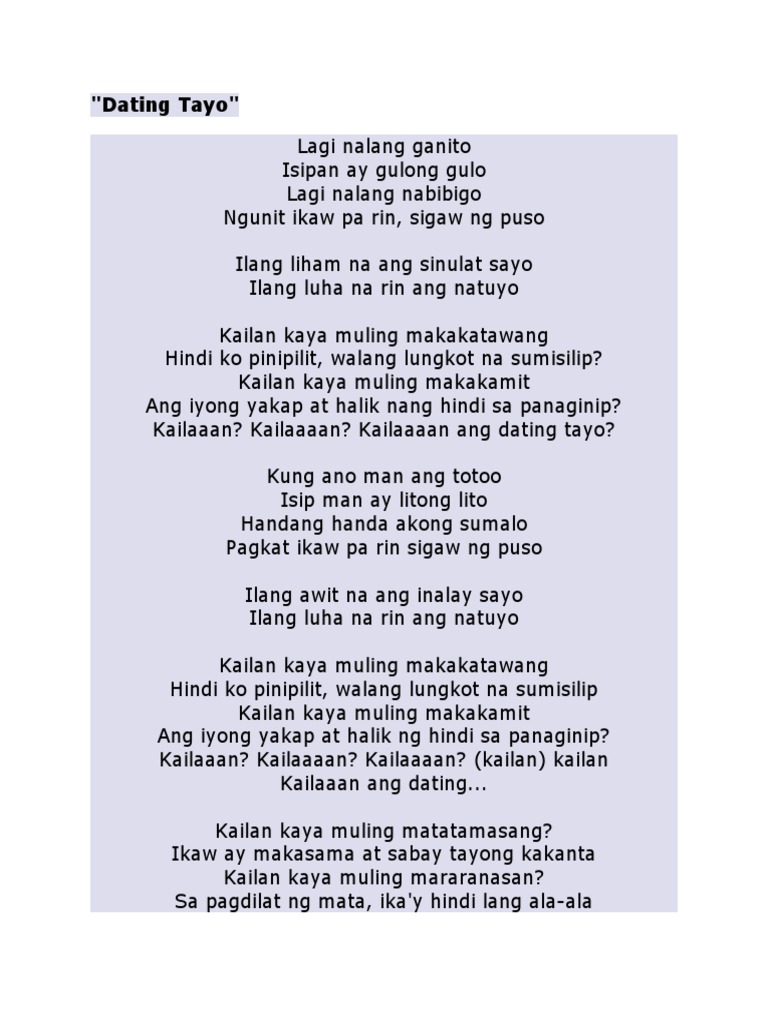 dating tayo lyrics az