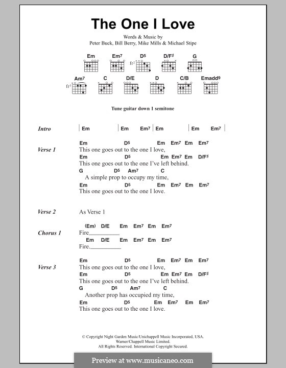 the one i love chords