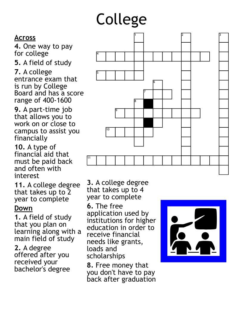 higher education crossword clue 3 letters