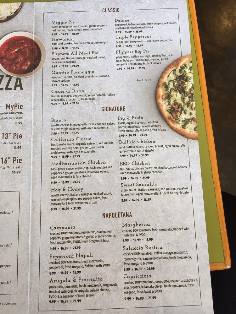 flippers pizza menu