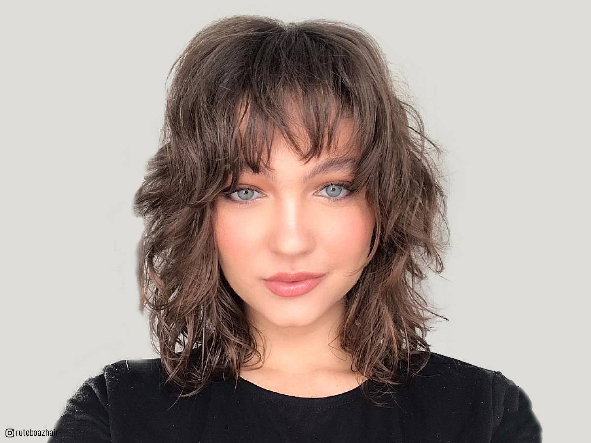 layered haircut with short bangs