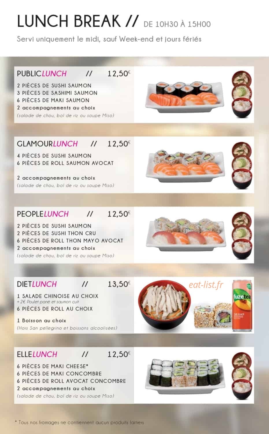 nina sushi paris menu