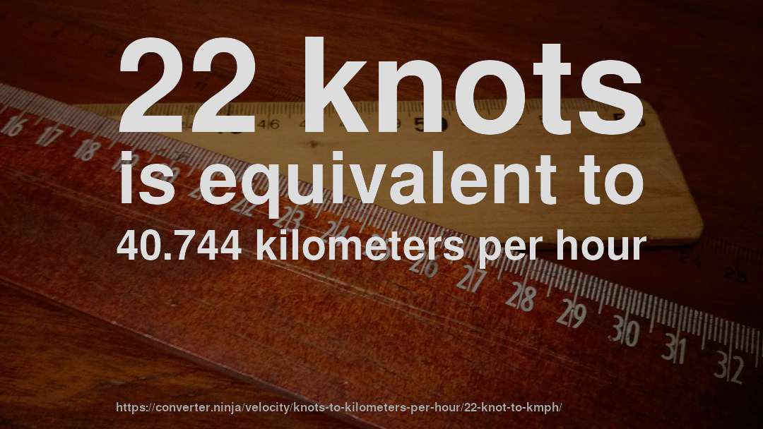 22 knots to km