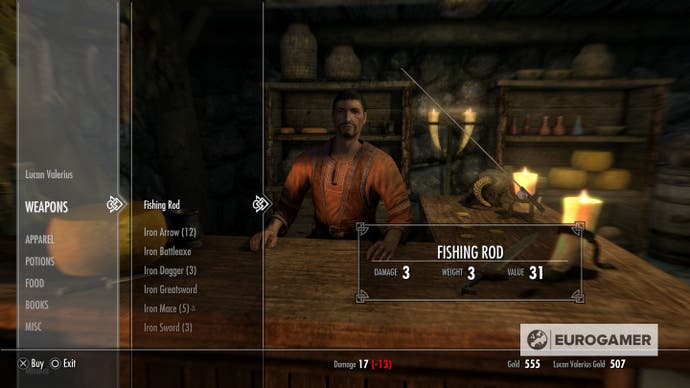 skyrim where to get fishing rod