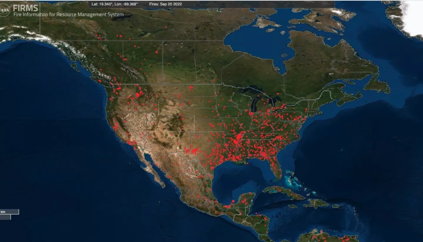 nasa fire map