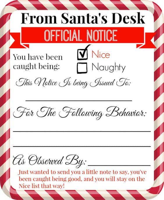 warning letter from santa - free printable