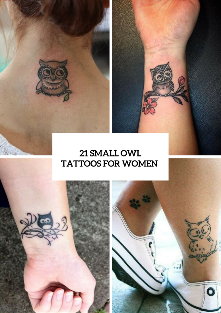 woman owl tattoo