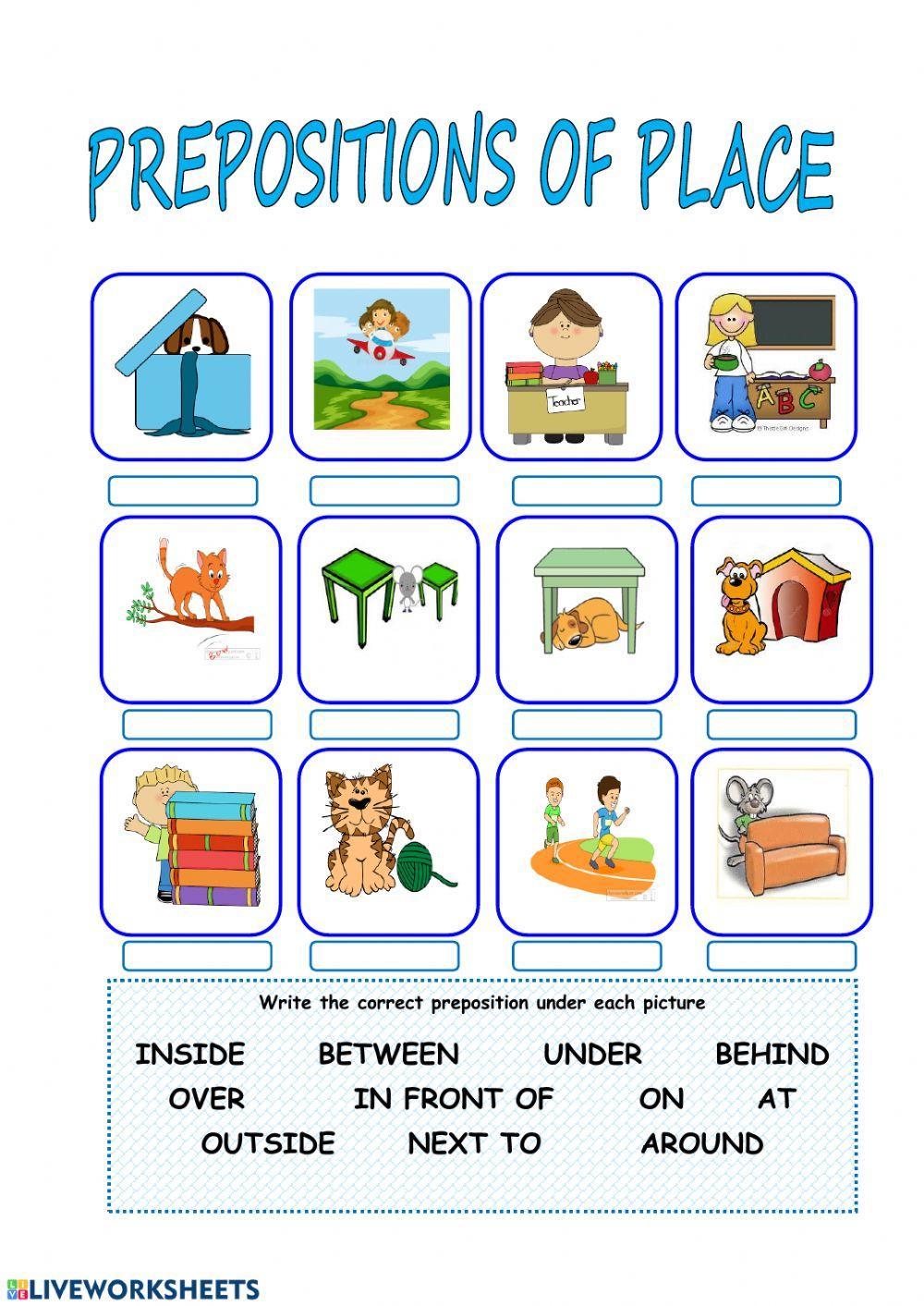 prepositions of place liveworksheets