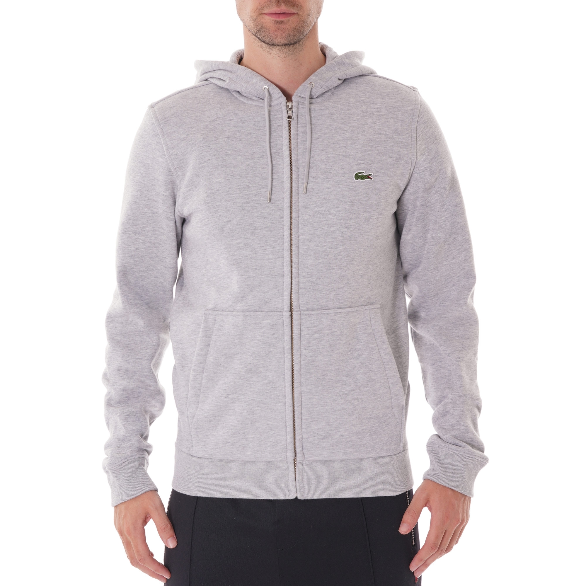 gray lacoste hoodie