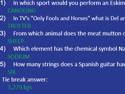 tiebreaker quiz questions