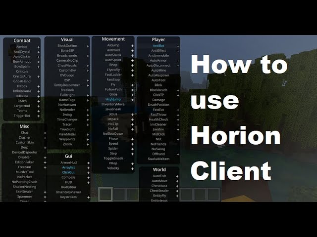 horion client commands