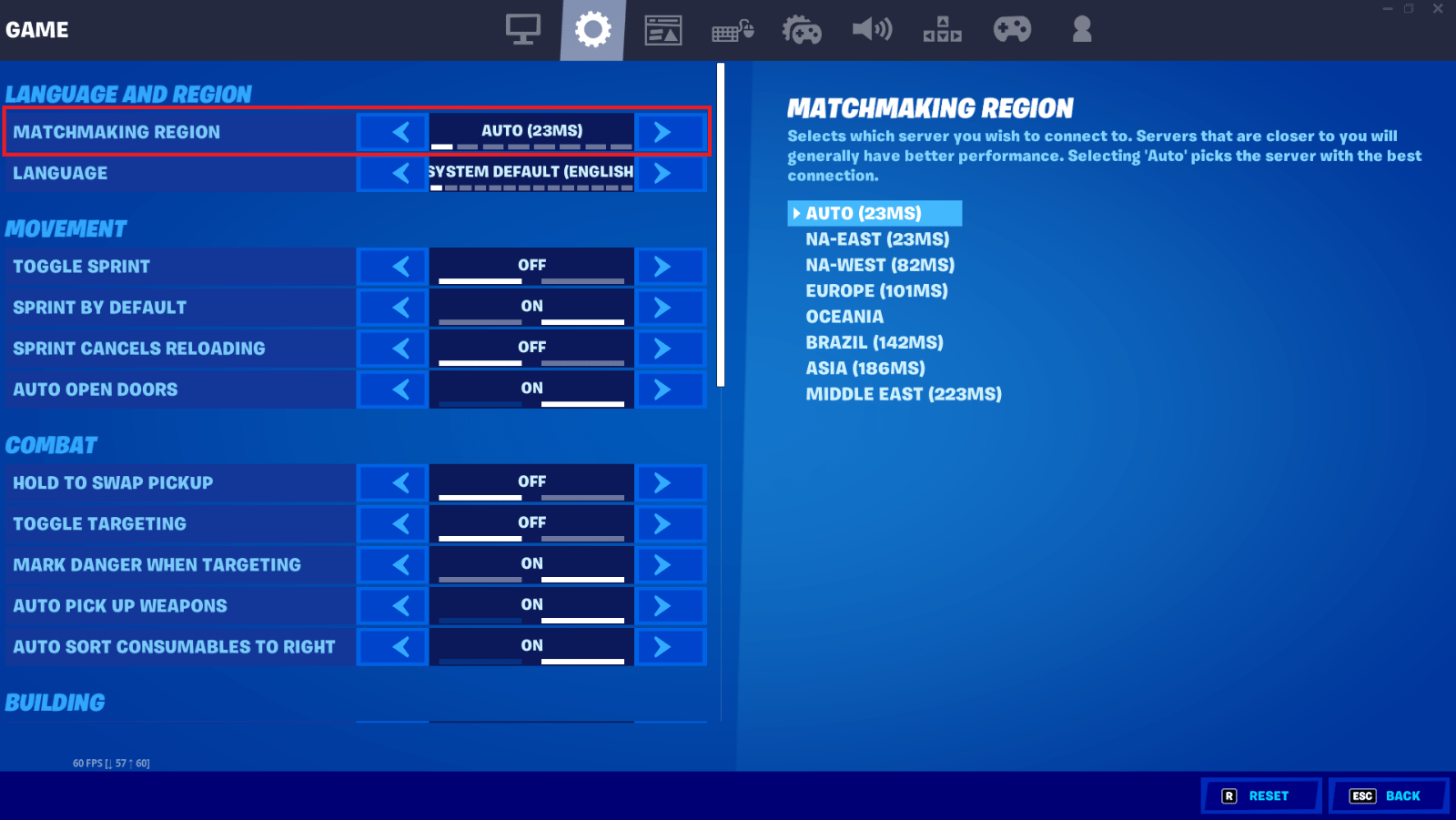 what is the best matchmaking region in fortnite