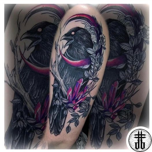 gothic crow tattoo