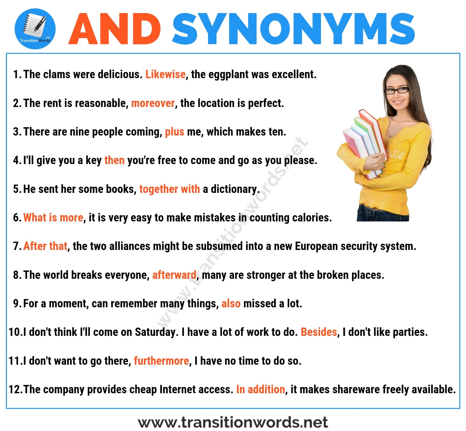 and then synonym