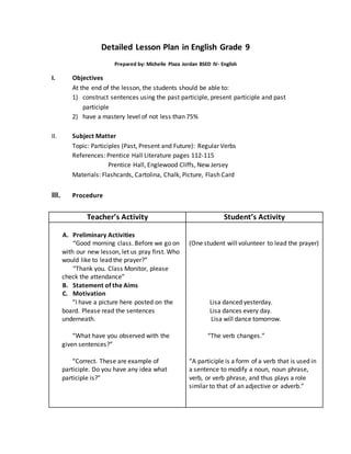 detailed lesson plan in english grade 9 pdf