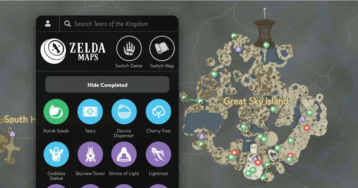 legend of zelda interactive map