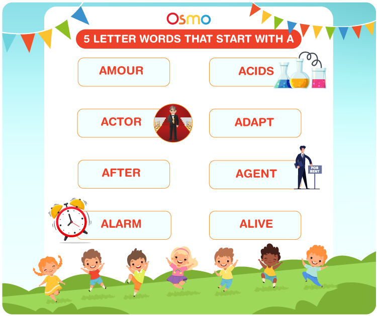 five letter word starting with the letter a