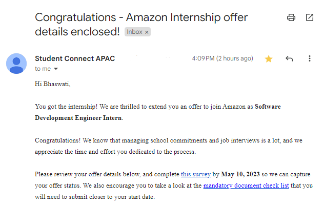 amazon internship interview experience