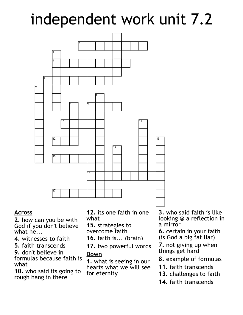 independent crossword answers