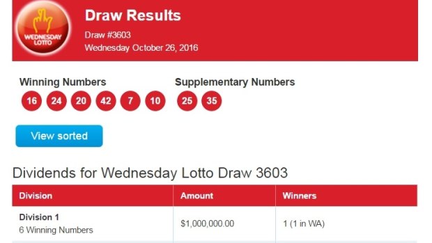 wednesday lotto results wa