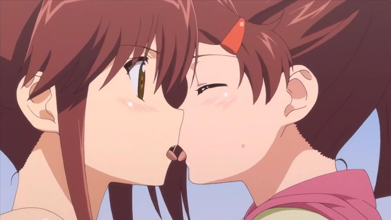 anime lesbian kiss
