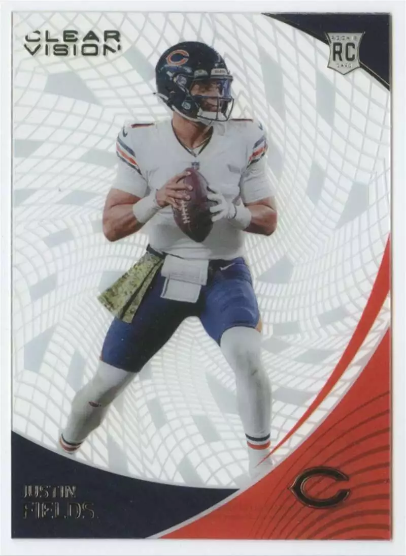 justin fields clear vision rookie card