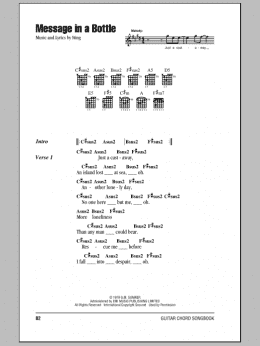 sting message in a bottle chords