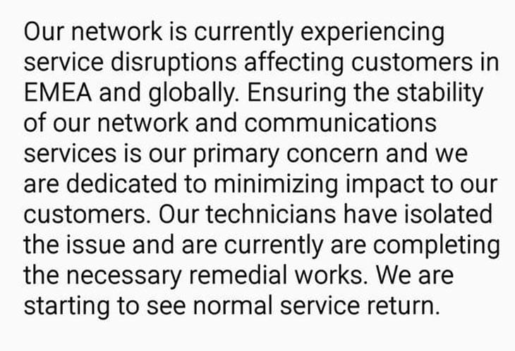 level 3 network outage