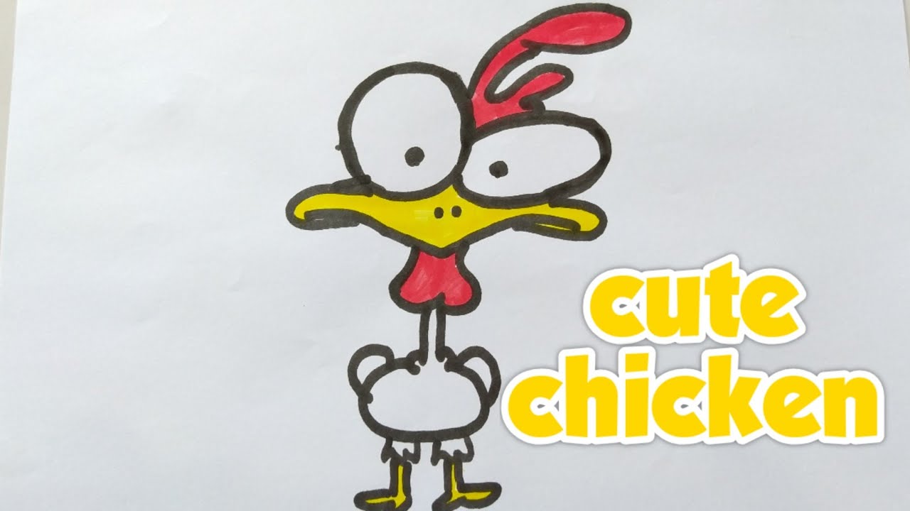 funny chicken drawings