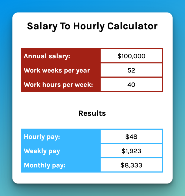 year salary calculator per hour