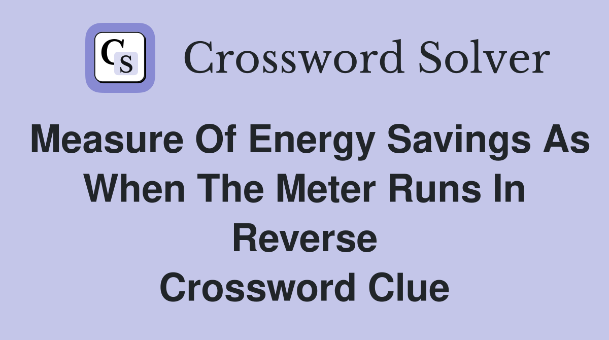 energy measure crossword clue