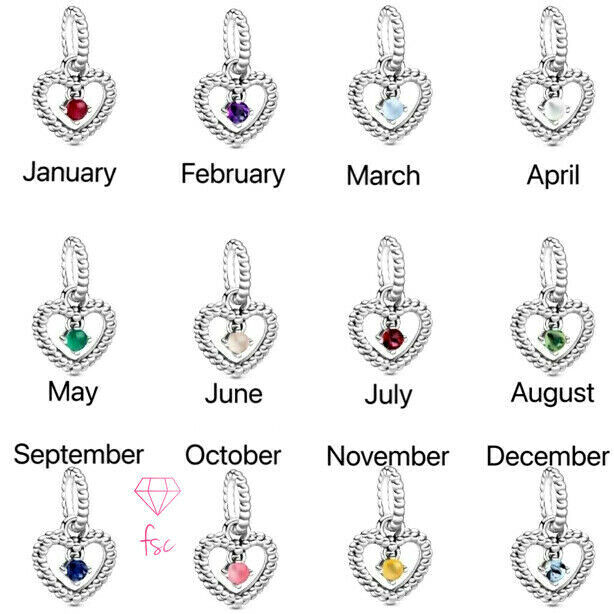 pandora heart birthstone charm