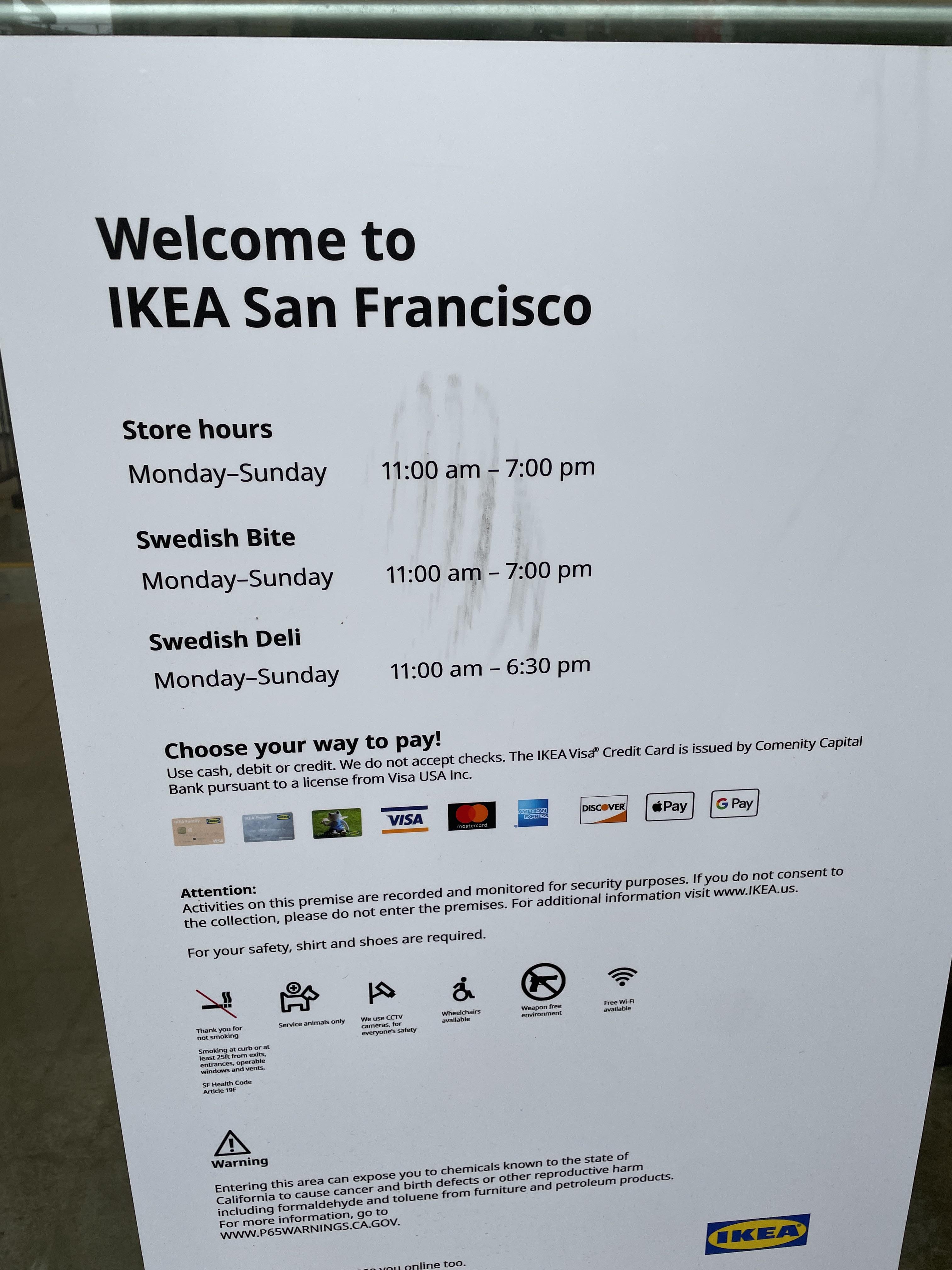 ikea dining hours