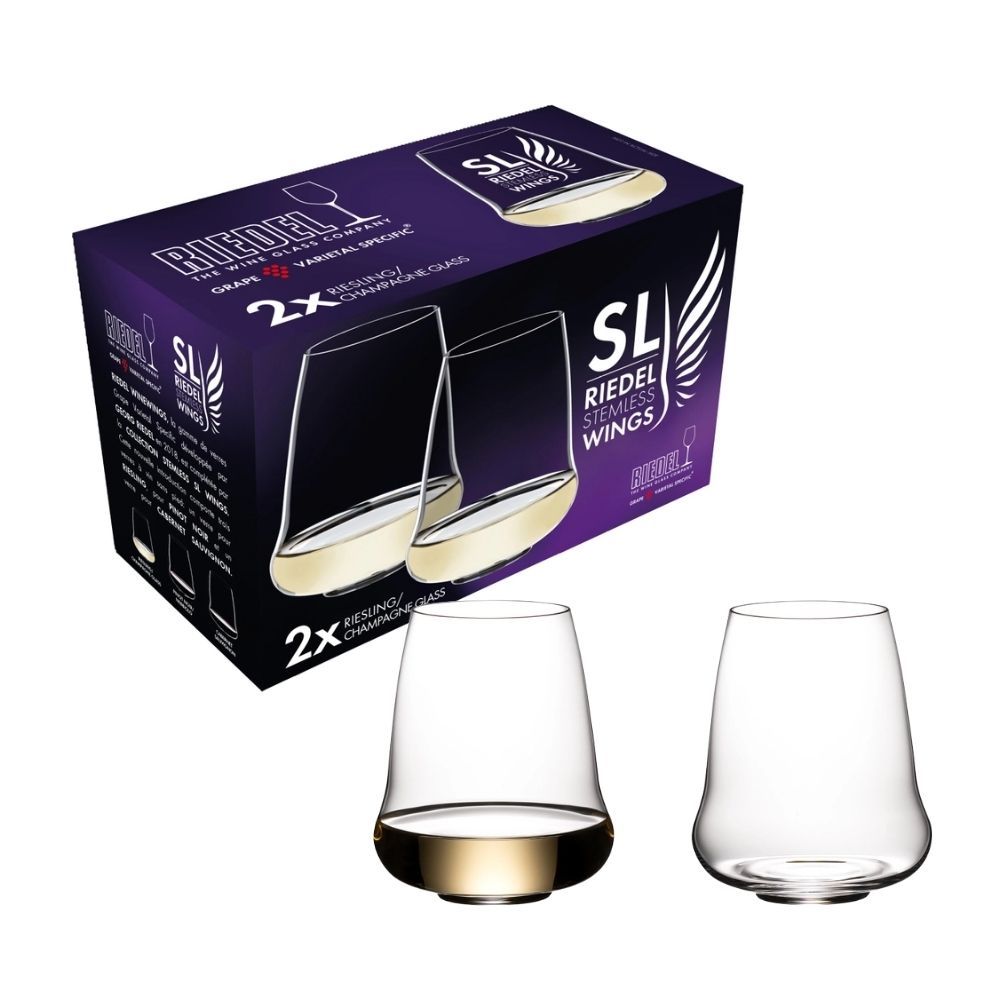 riedel crystal stemless wine glasses