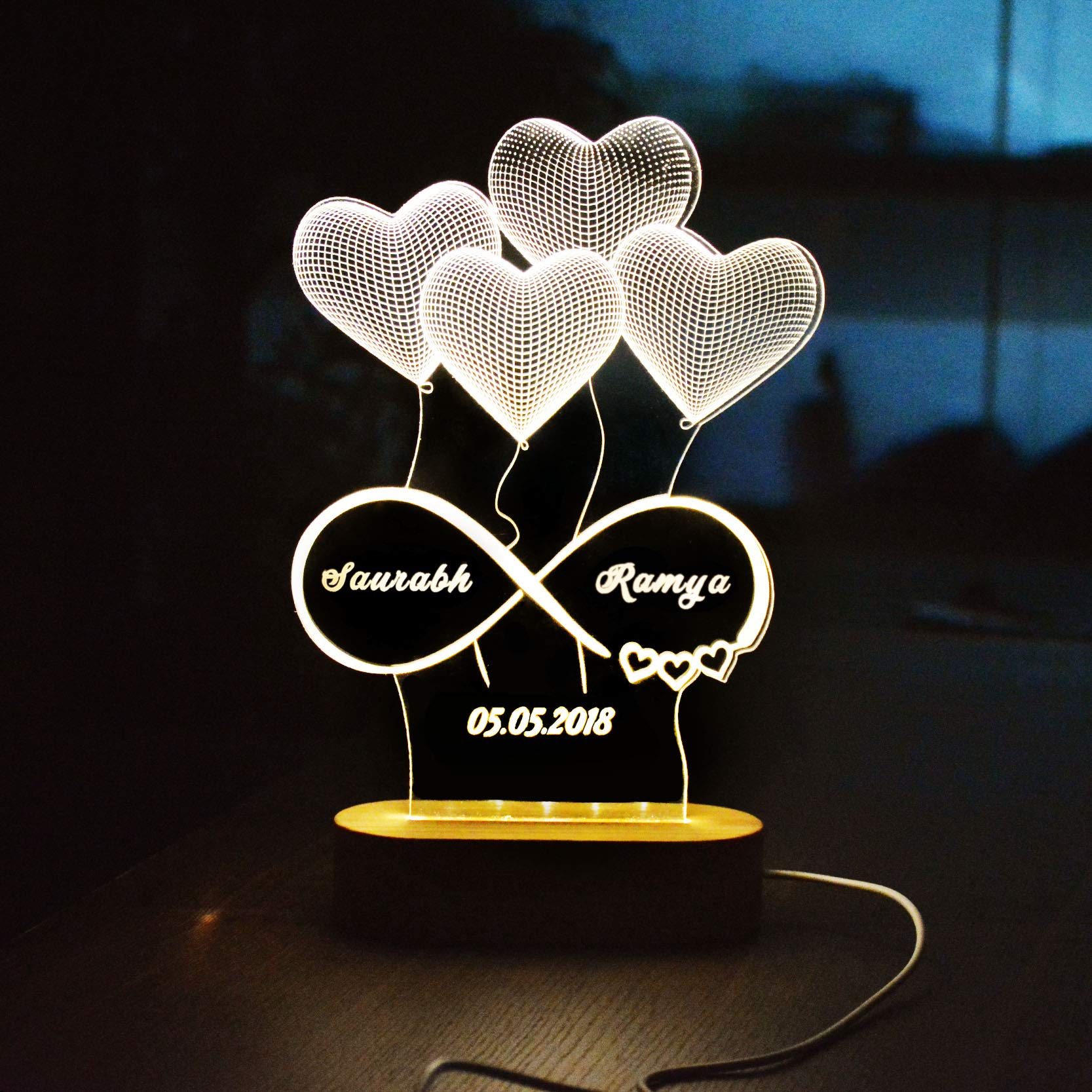 personalized 3d illusion led lamp