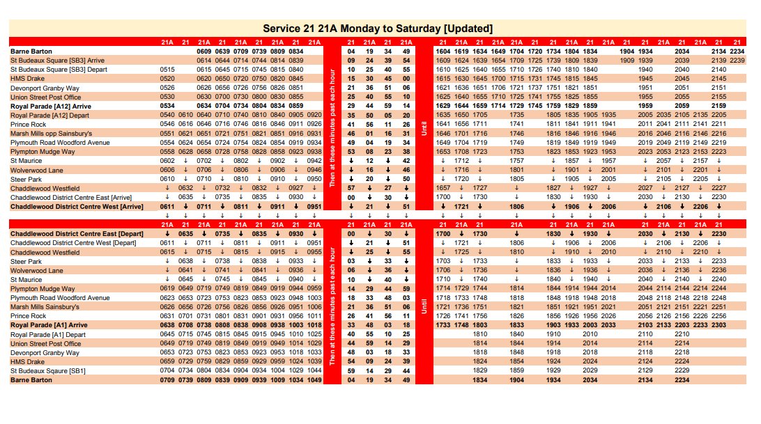 plymouth city bus timetable 50