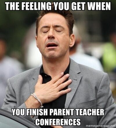 funny parent teacher conference memes