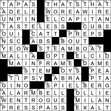 repeated crossword clue