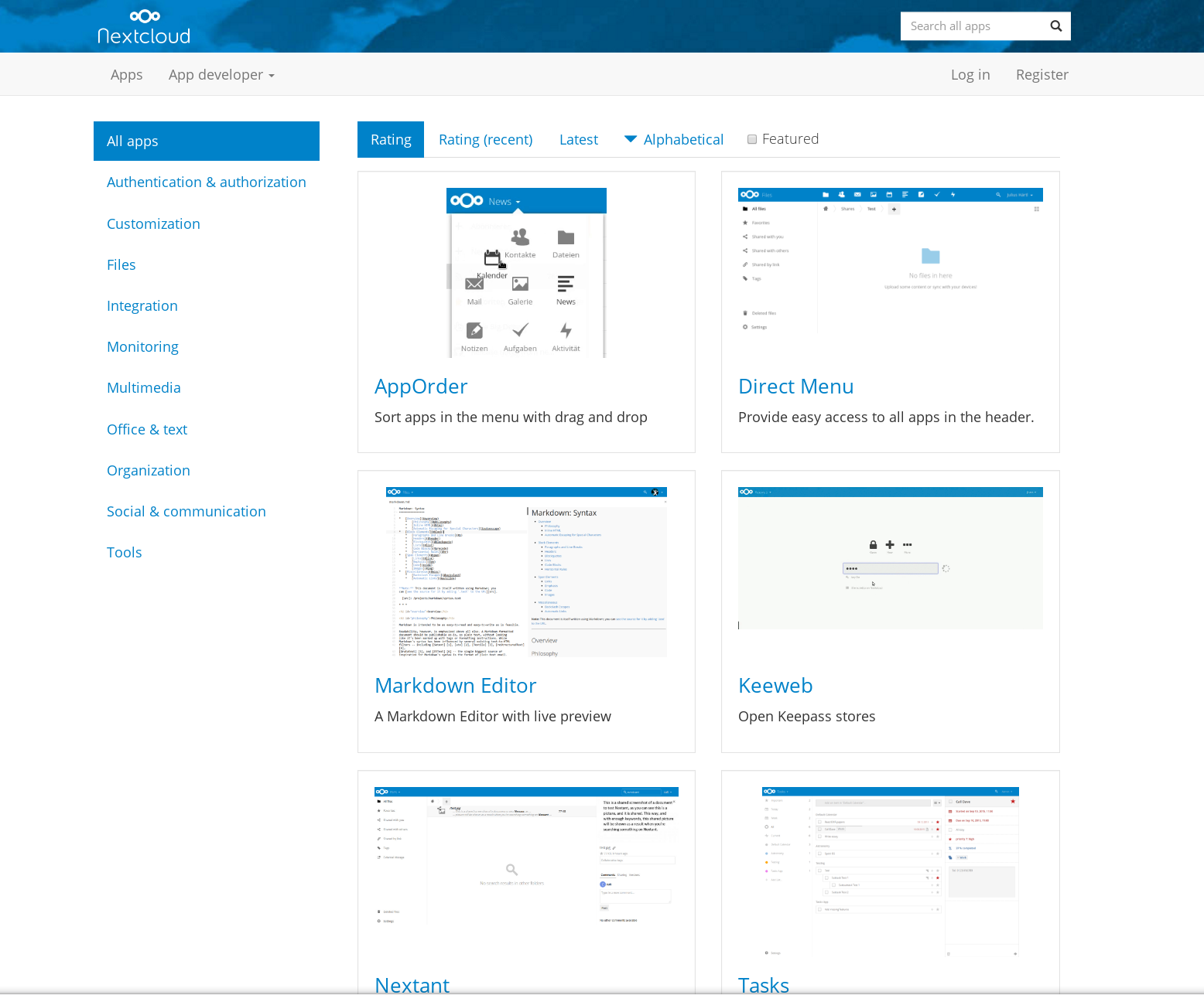 nextcloud appstore